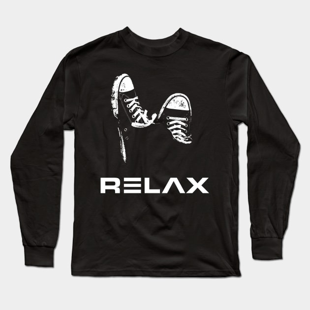 RELAX - FEET UP - Chill Skateboarding Long Sleeve T-Shirt by flightdekker